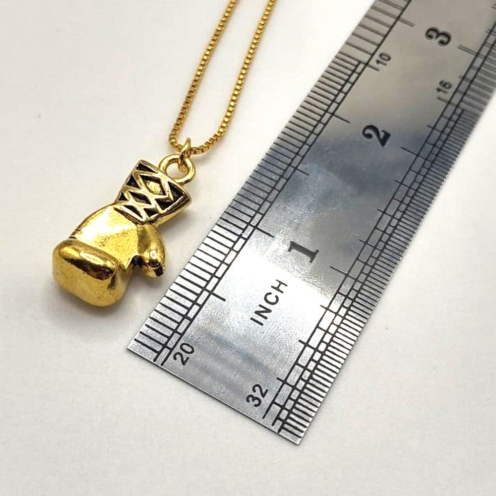 18k Gold Plated Necklace Boxing Gloves Box Chain Valentines Birthday Gift  -New!